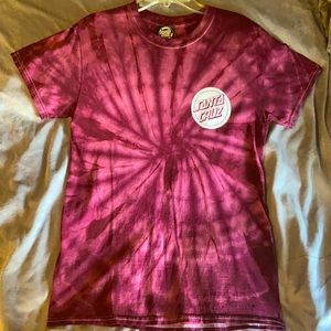Red Tie Dye Mens Santa Cruz shirt- Size Small